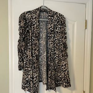 3/$25 Women’s size L animal print open-front cardigan